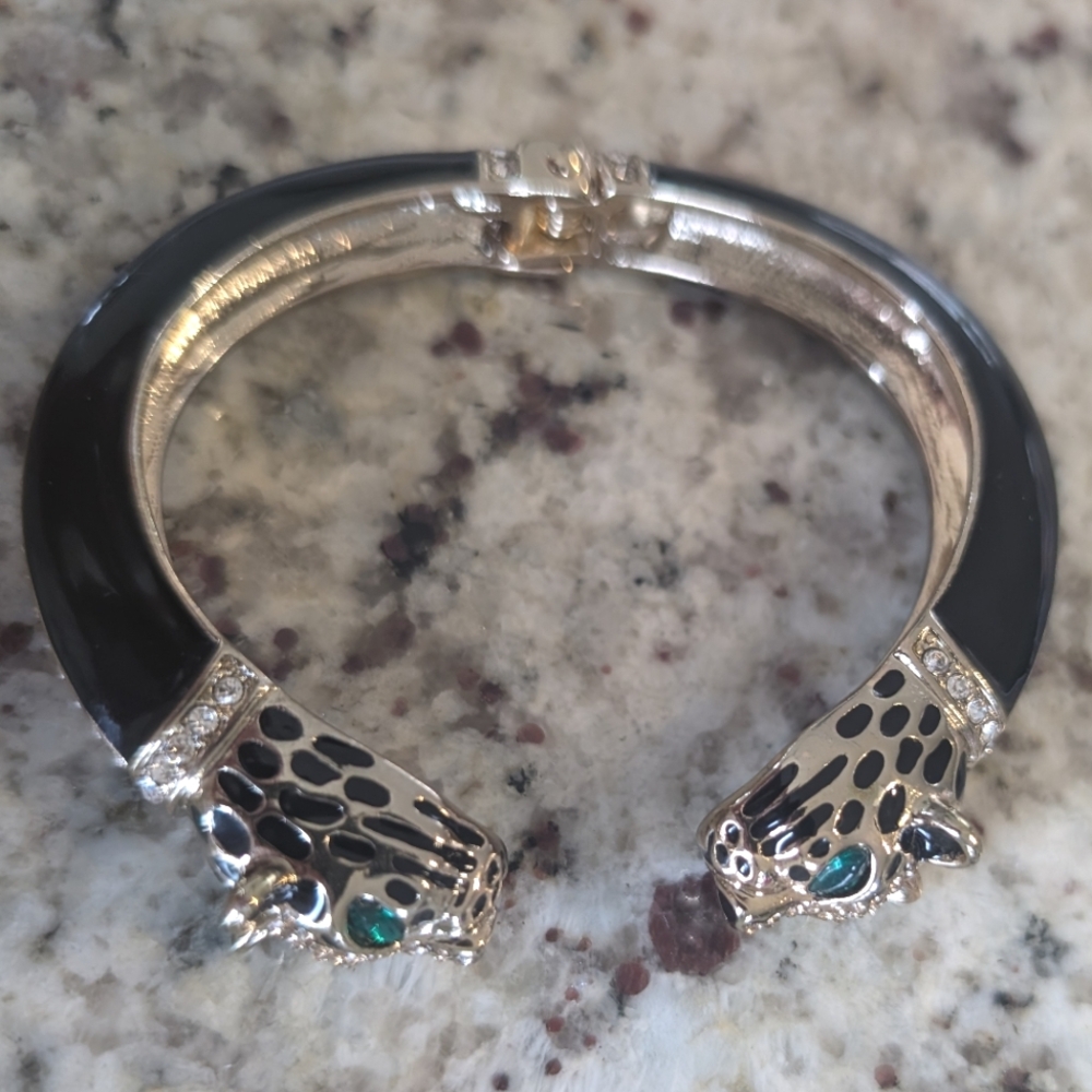 Betsey Johnson Leopard Hinged Bracelet